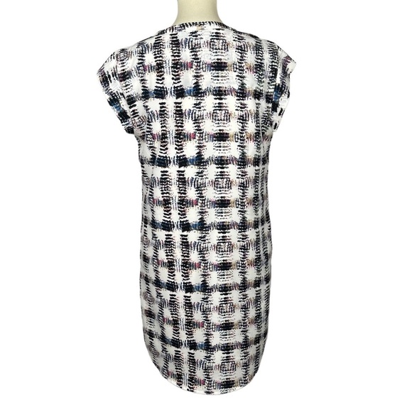 Katherine Barclay‎ Dress 6 Montreal Black Multicolor Print Shirt Shift Pockets - Picture 3 of 9